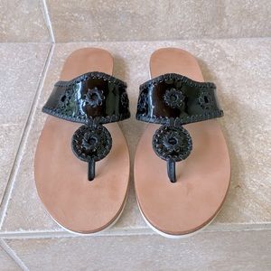 Jack Rogers Black Patent Leather Sandal